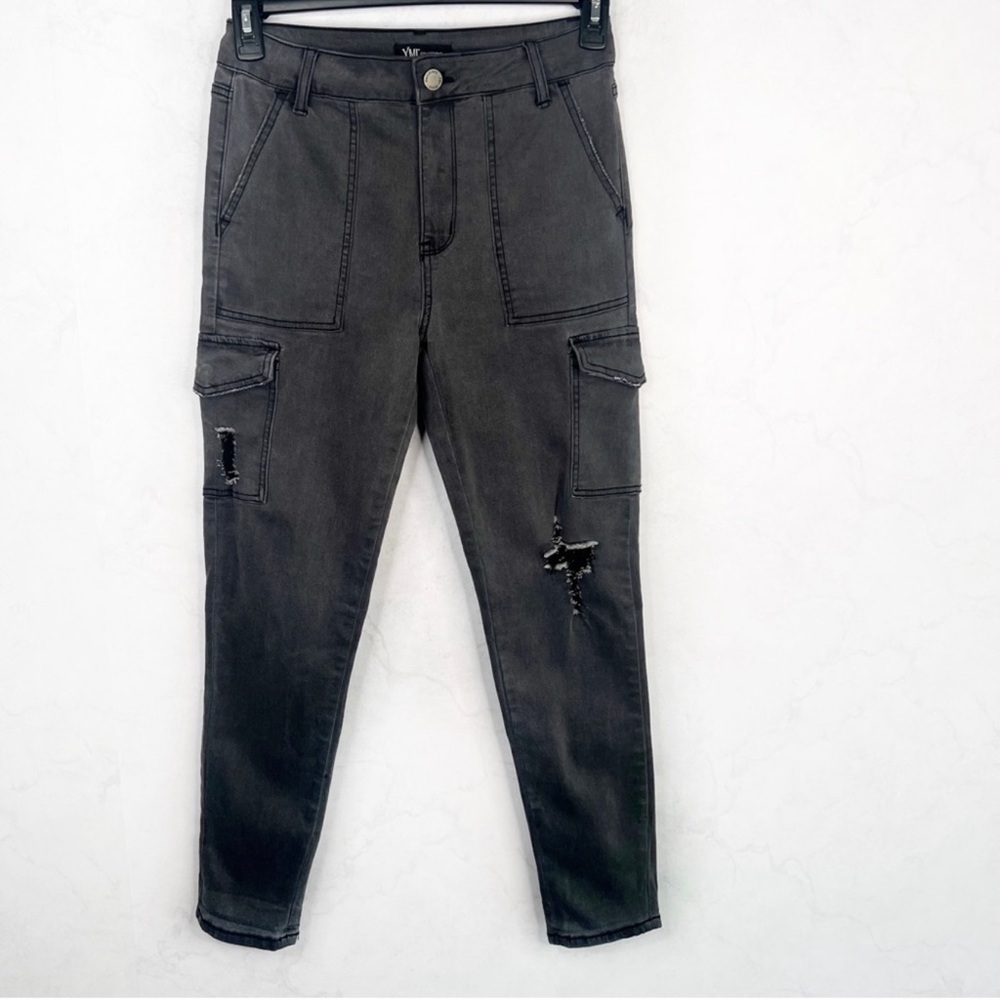 YMI Gray Distressed Cargo Pants
